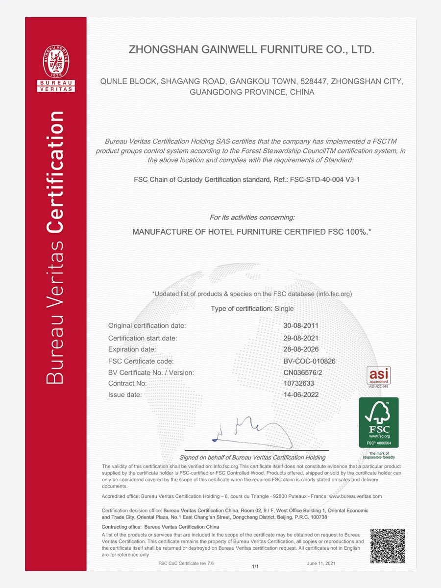 2022 FSC certification document