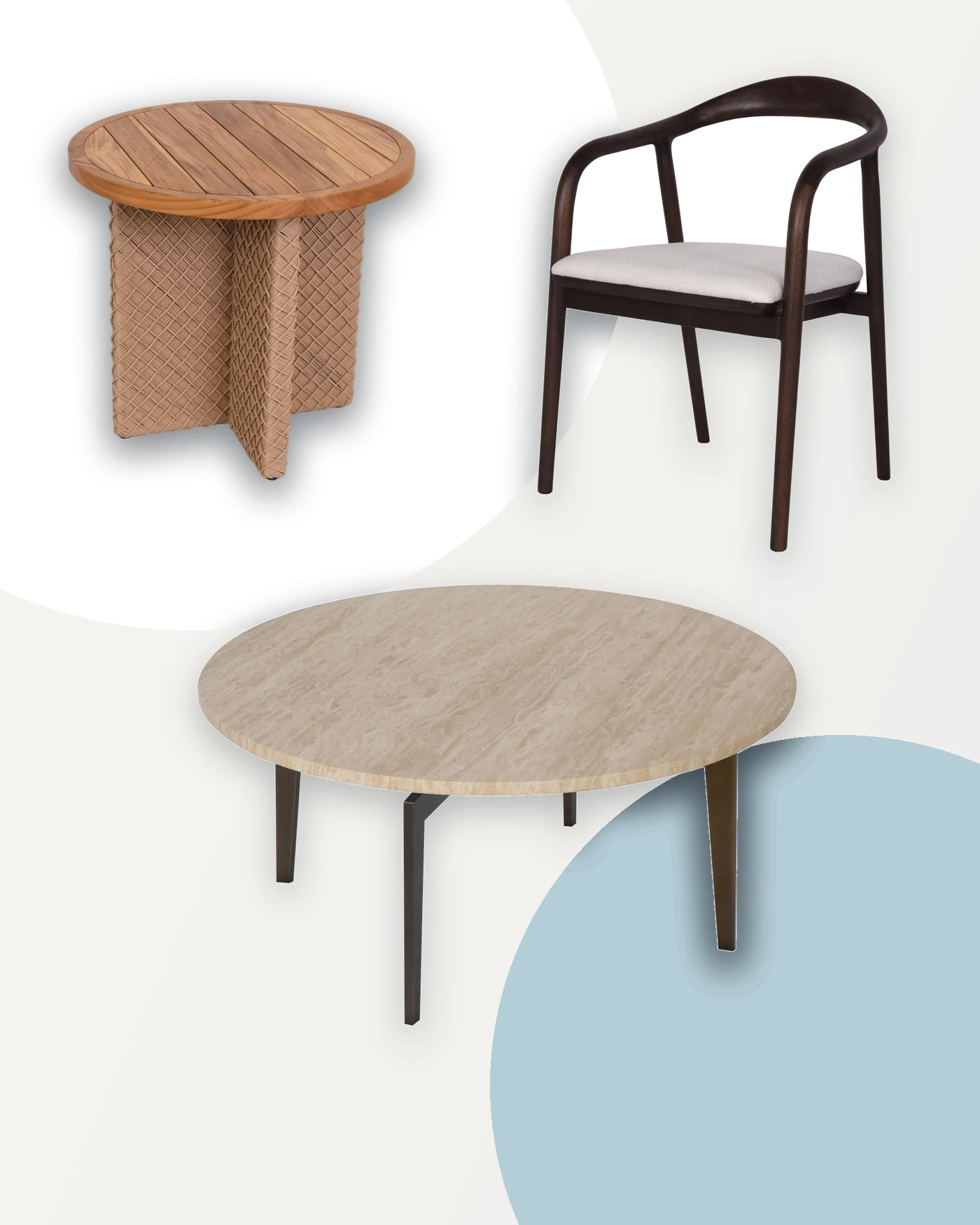 Public-area chair and occasional table furniture scope