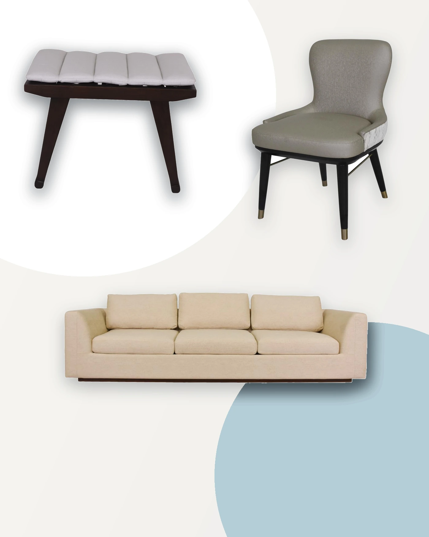 Suite sofa, chair and bench furniture scope