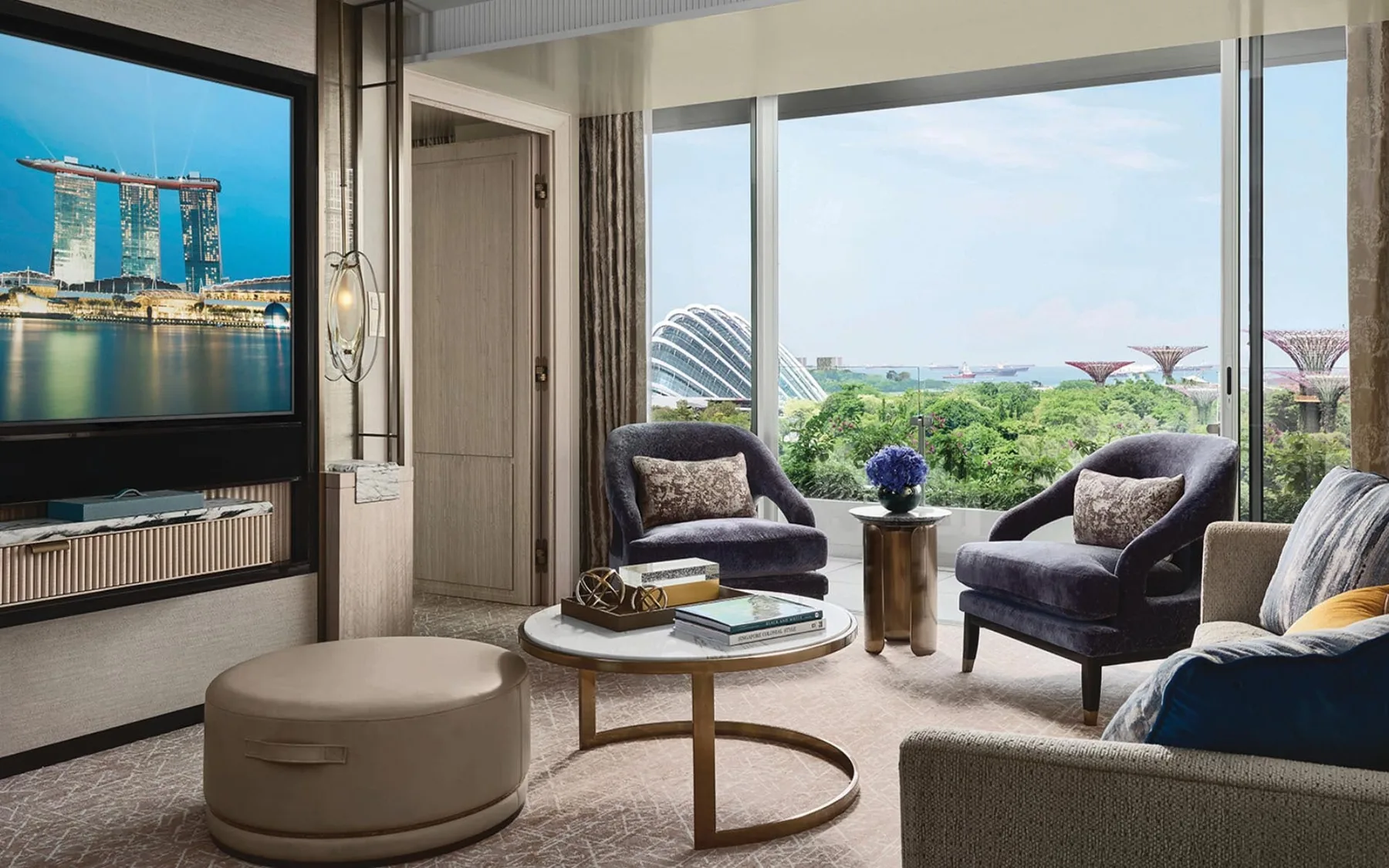 Marina Bay Sands suite living and lounge composition