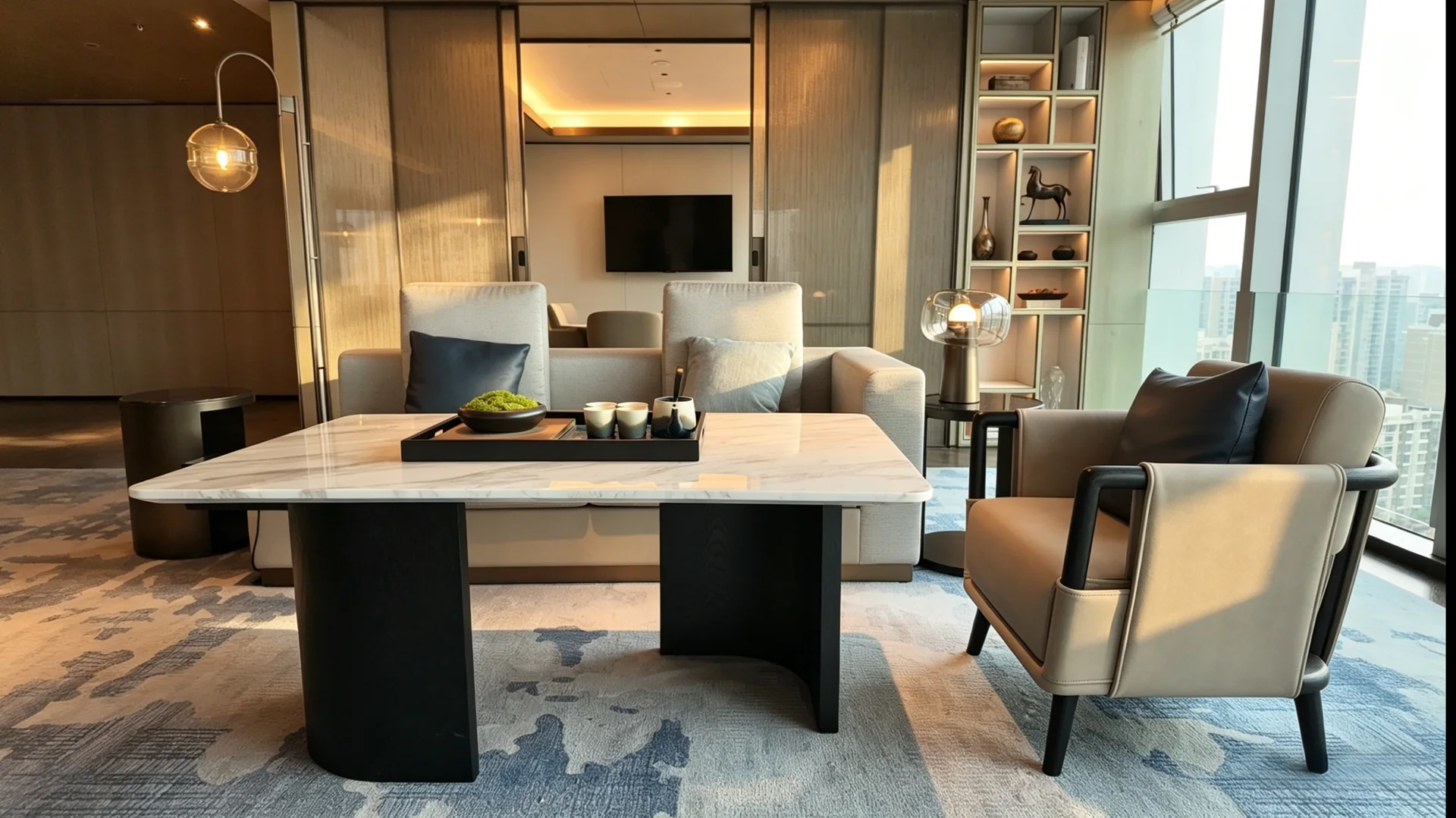 JW Marriott Xi’an suite table and lounge composition