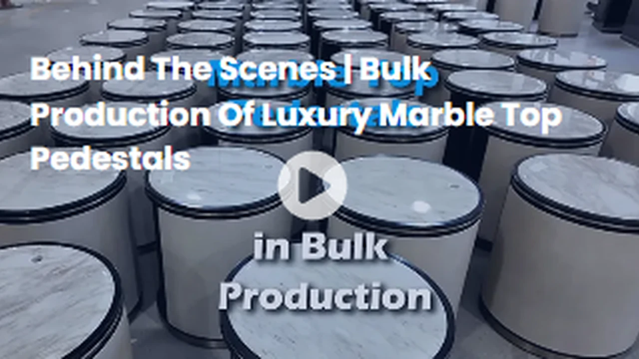Behind the Scenes | Bulk Production of Luxury Marble Top Pedestals video thumbnail