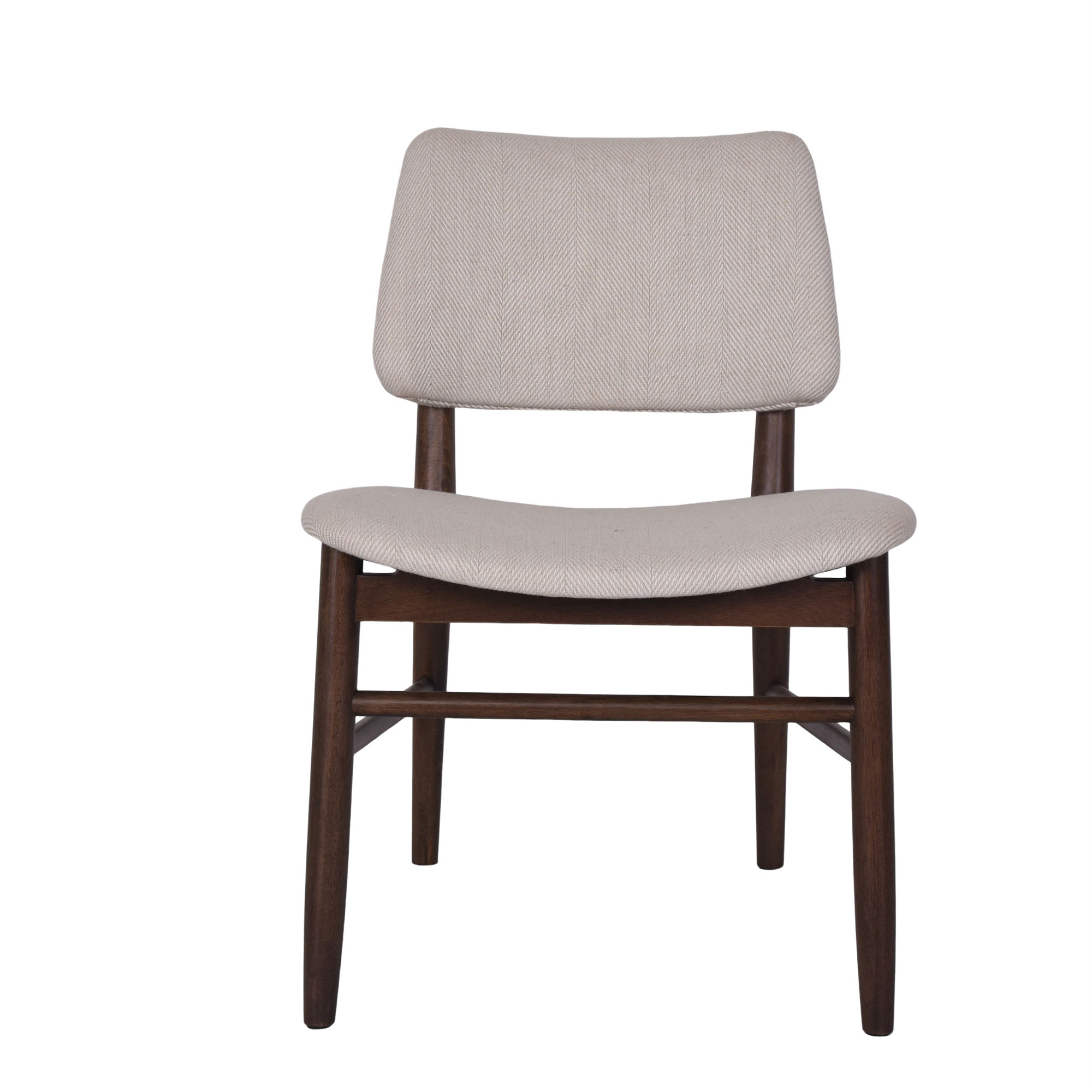 Armless restaurant side chair with separate upholstered seat and back pads