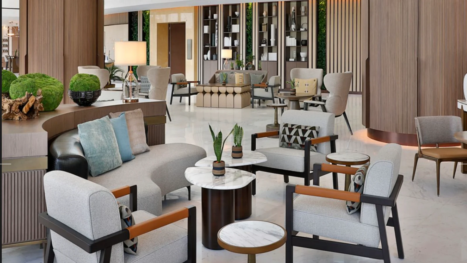 Hospitality seating with several upholstery applications