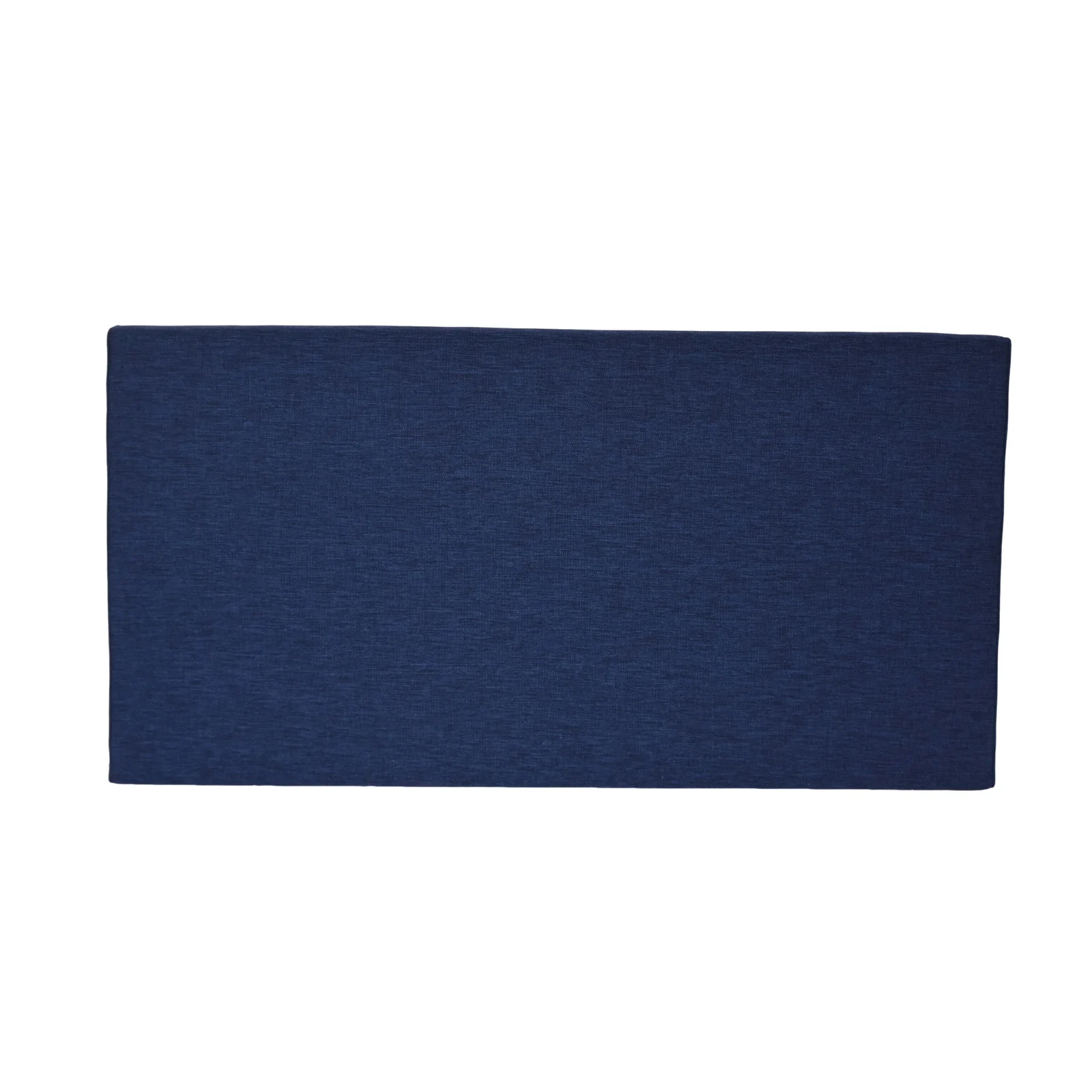 Standalone rectangular blue upholstered hotel headboard