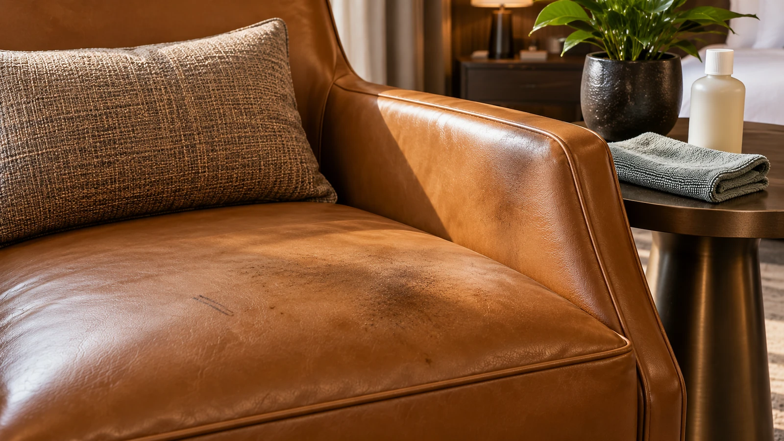 Faux leather surface condition check